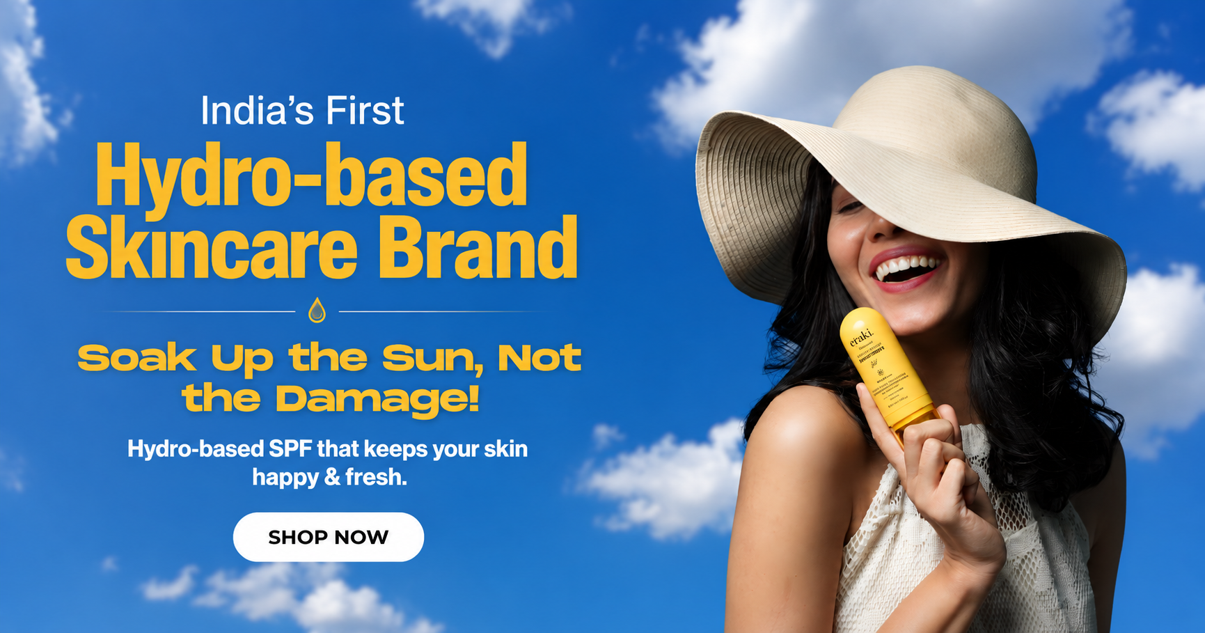 India's first hydro-based skincare brand – erakii SPF 50 sunscreen